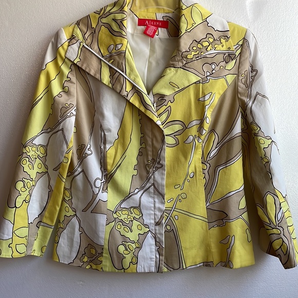 A Line vintage retro zip front cropped jacket & matching knit halter top size 6 - Picture 4 of 15